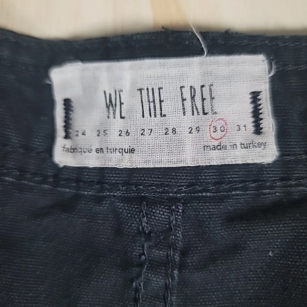 Free People Wide Leg Pants Womens 30  Black Crop High Rise We The Free
